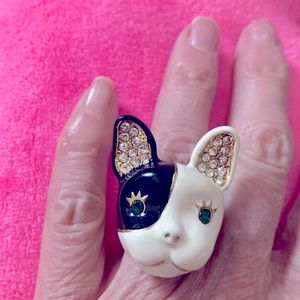 Betsy Johnson French bulldog dog ring